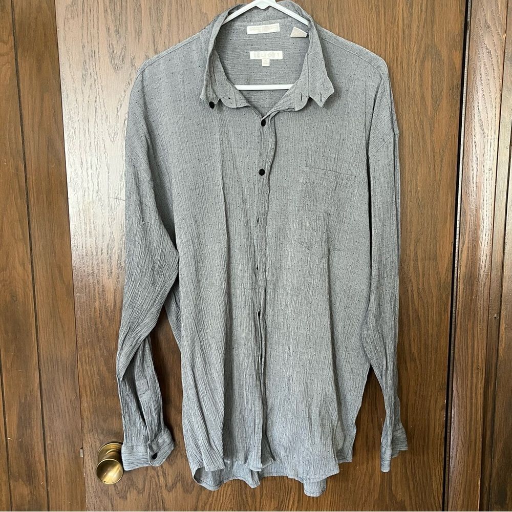 Elliott Gray Long-Sleeve Button  Blouse Shirt Top